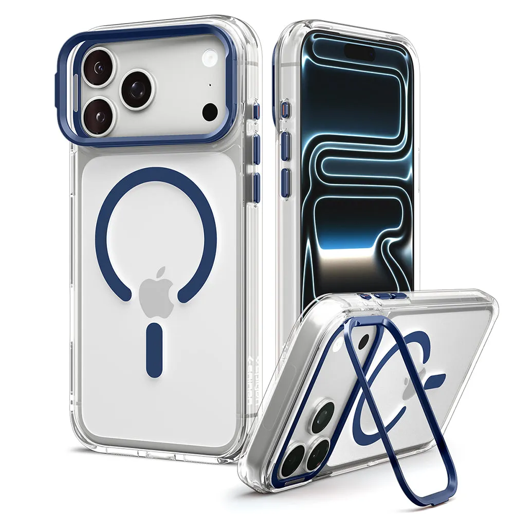Custodia MagSafe per Apple iPhone 18 Pro / 17 Pro, Spigen, Ultra Hybrid Optik S, Trasparente Blu Navy ACS11922 - immagine 1