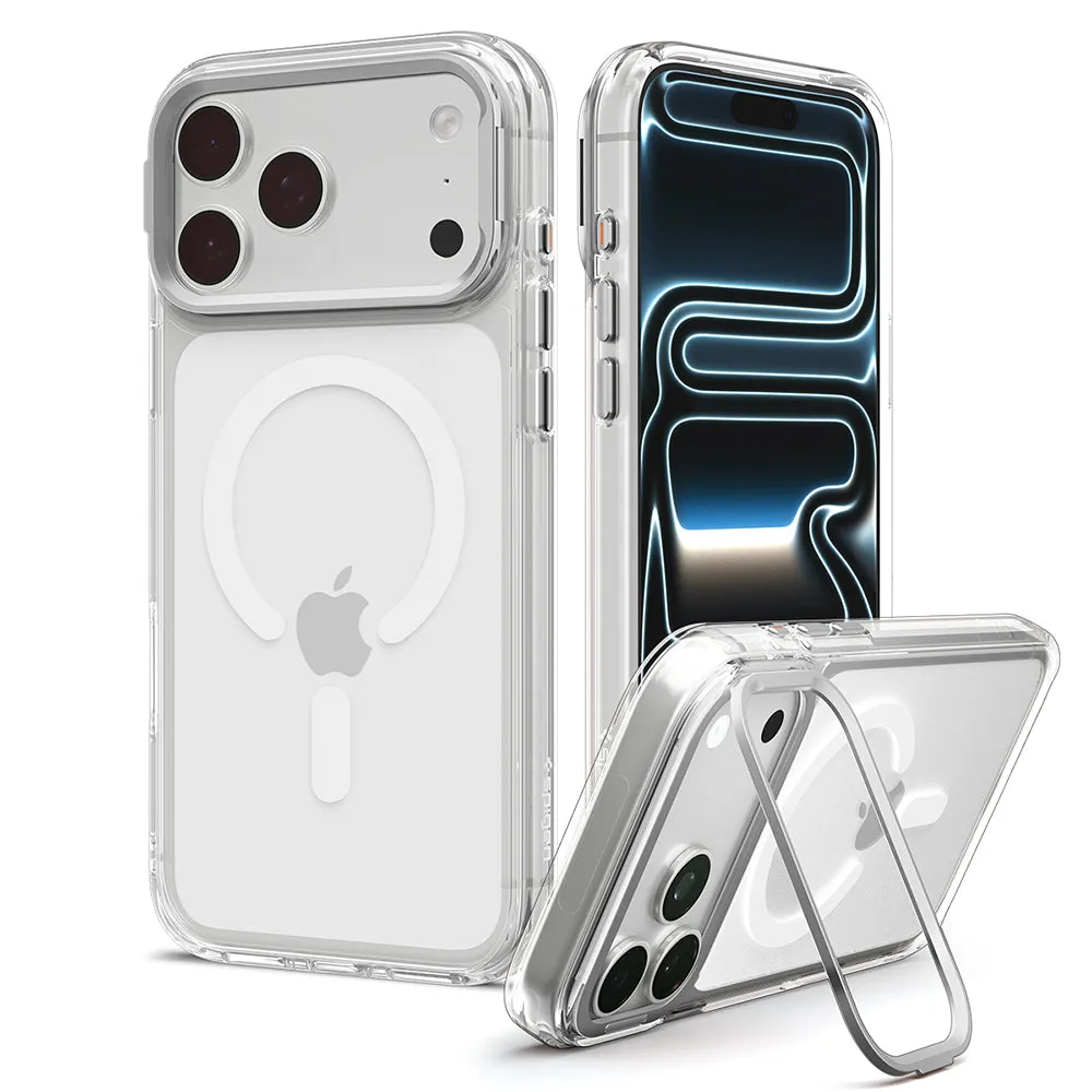 Custodia MagSafe per Apple iPhone 18 Pro / 17 Pro, Spigen, Ultra Hybrid Optik S, Argento Trasparente ACS11921 - immagine 1