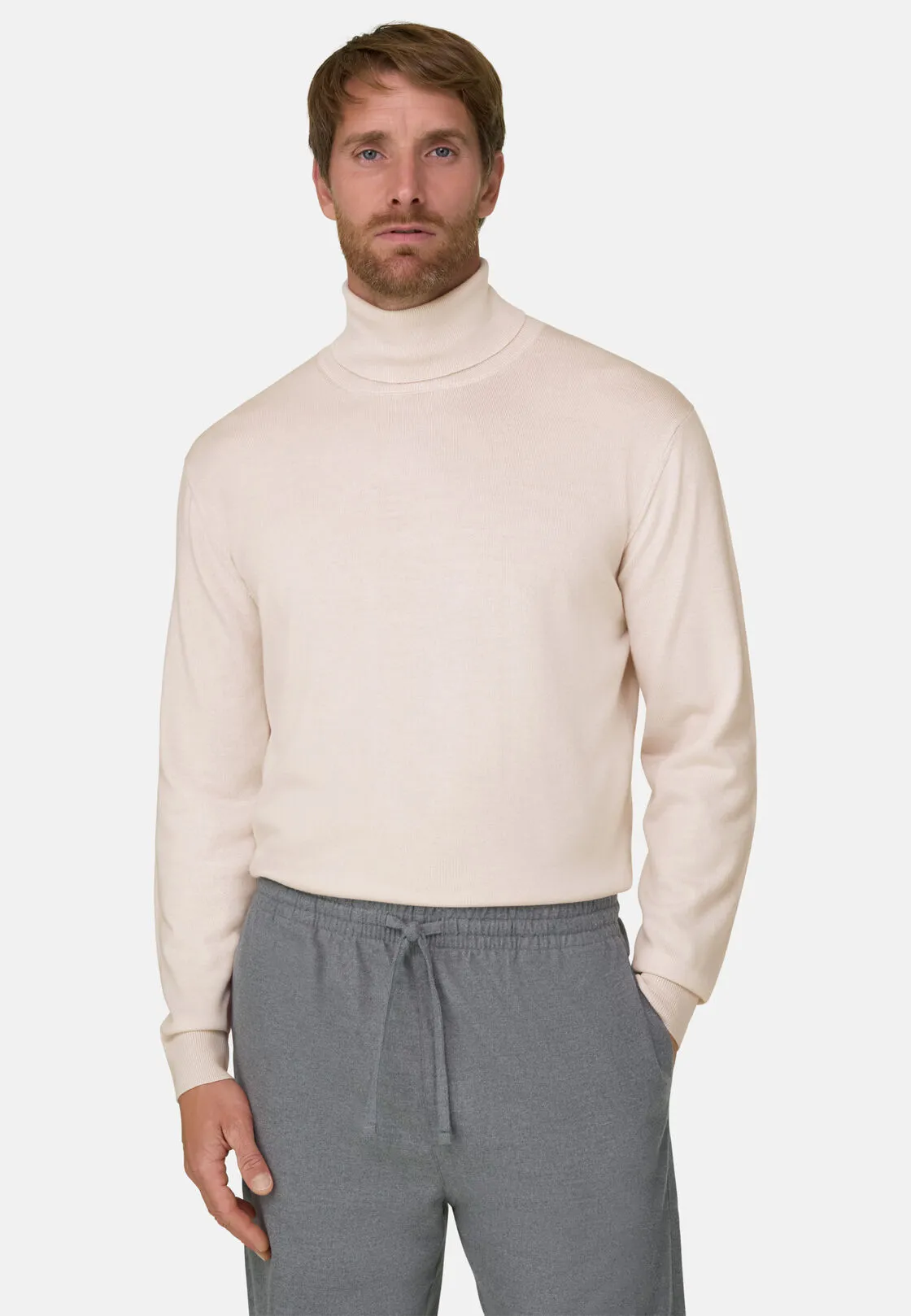 Boggi, Dolcevita In Lana Merino Extrafine, Uomo, Offwhite, Taglia: XL - immagine 1