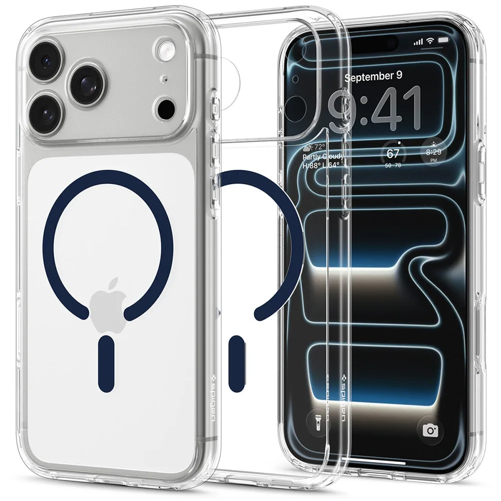 Custodia MagSafe per Apple iPhone 18 Pro / 17 Pro, Spigen, Ultra Hybrid, Trasparente Blu Navy ACS12158 - immagine 1