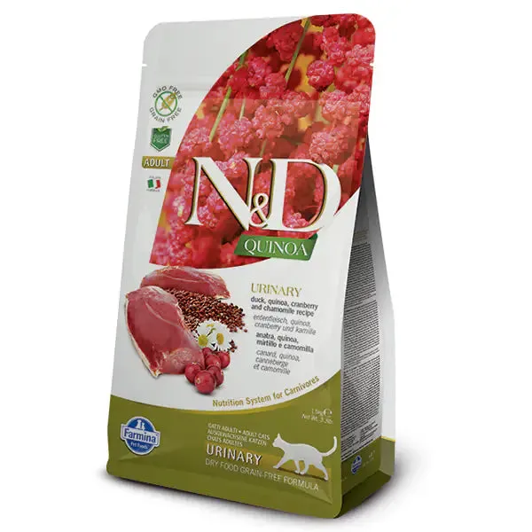 Farmina N&D Quinoa Feline Urinary Anatra e mirtilli rossi 1,5 kg - Croccantini per gatti - immagine 1