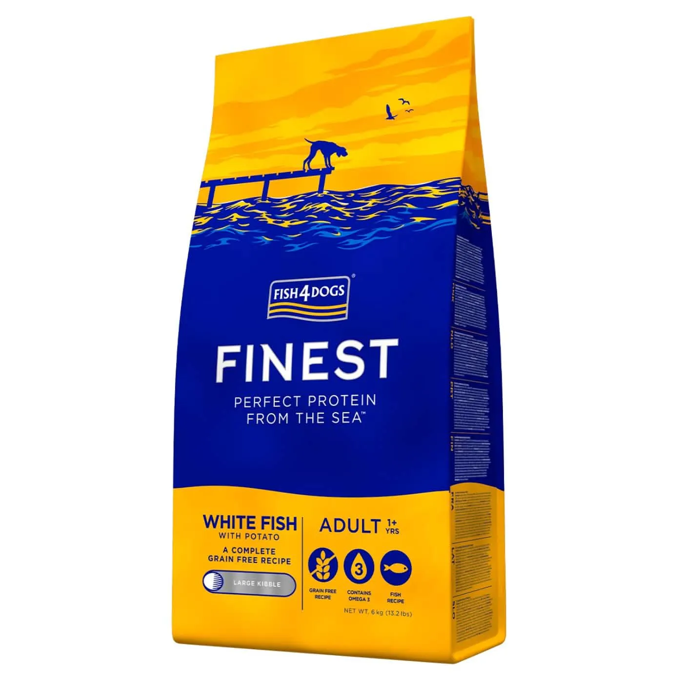 FISH4DOGS CANE FINEST ADULTO PESCE BIANCO LARGE 6 KG - immagine 1