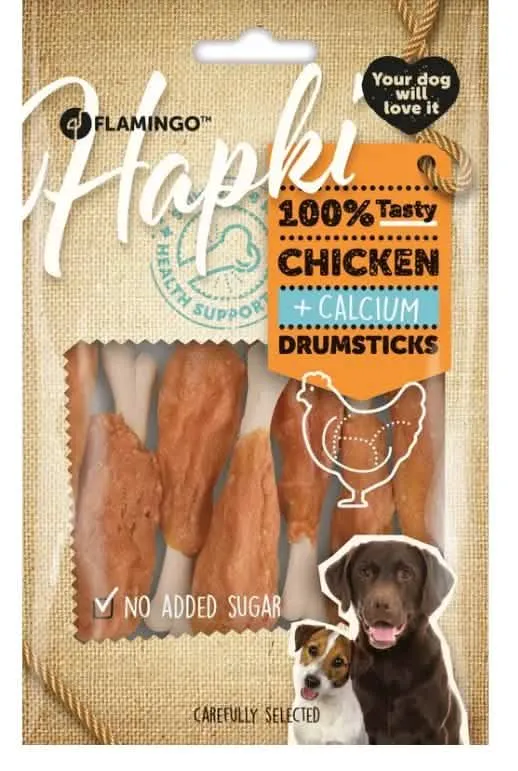 FLAMINGO CANE SNACK HAPKI OSSO DI CALCIO CON POLLO 85 GR - immagine 1