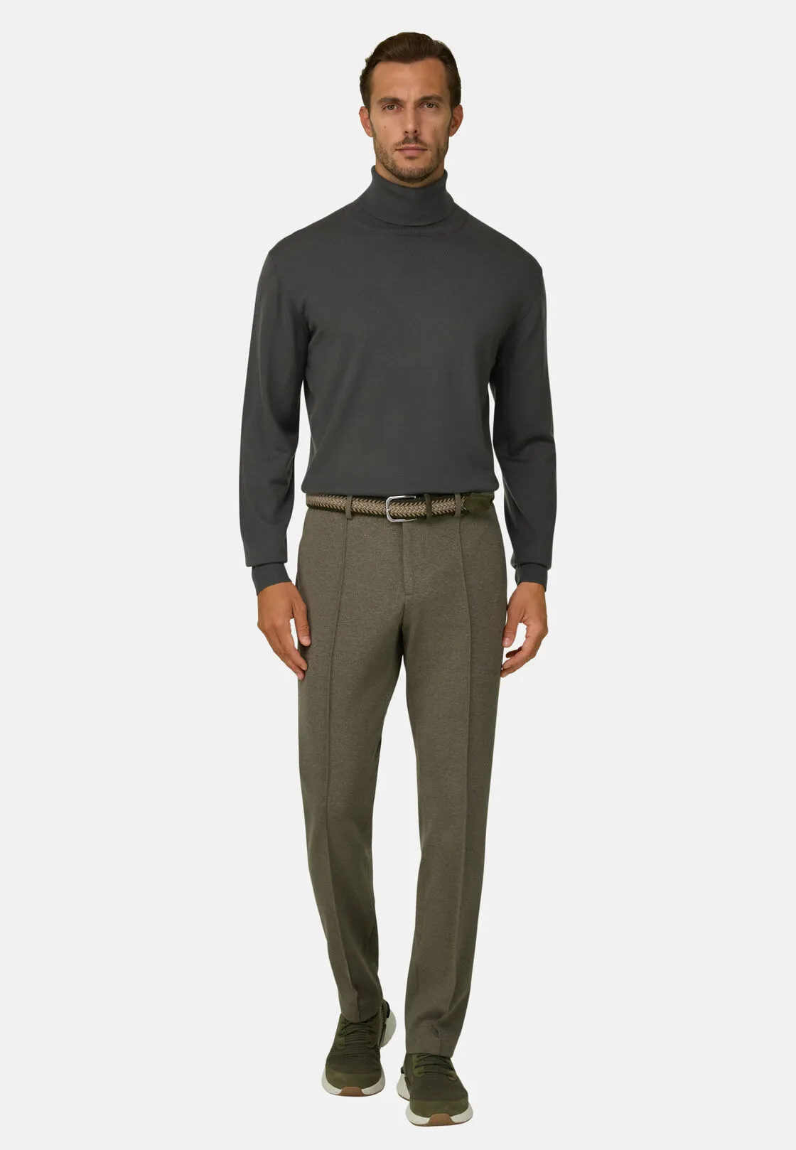 Boggi, Dolcevita In Lana Merino Extrafine, Uomo, Militare, Taglia: S - immagine 2
