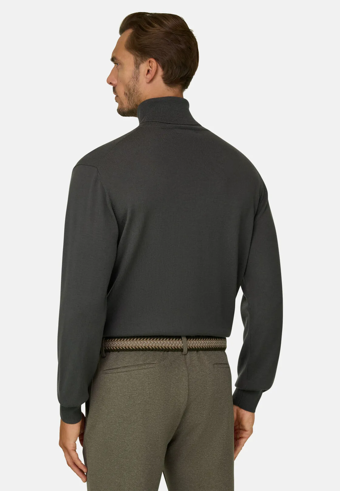 Boggi, Dolcevita In Lana Merino Extrafine, Uomo, Militare, Taglia: XXL - immagine 4