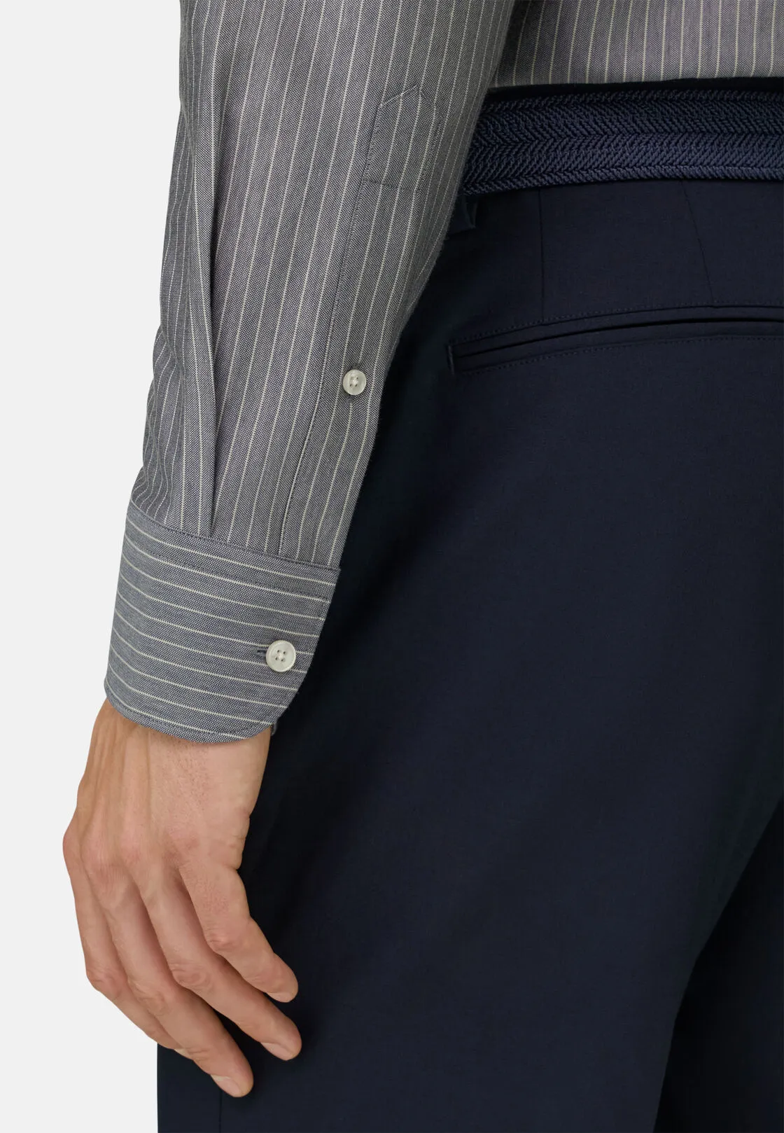 Boggi, Polo Camicia A Righe In Jersey Giapponese Regular Fit, Uomo, Navy, Taglia: L - immagine 4