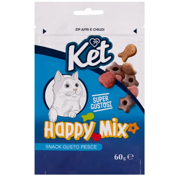 Ket Cat Snack Happy Mix 60 gr Mix pesce - immagine 1