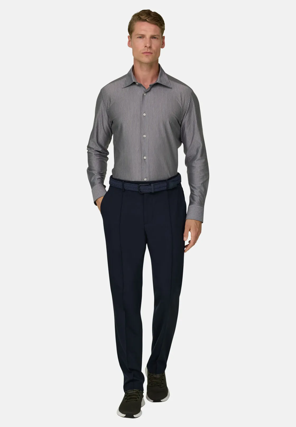 Boggi, Polo Camicia A Righe In Jersey Giapponese Regular Fit, Uomo, Navy, Taglia: XXL - immagine 2