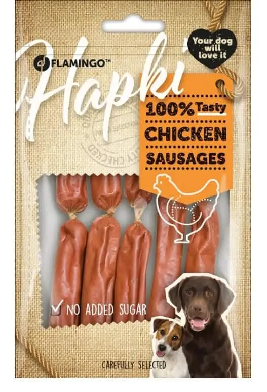 FLAMINGO CANE SNACK HAPKI SALSICCE AL POLLO 85 GR - immagine 1
