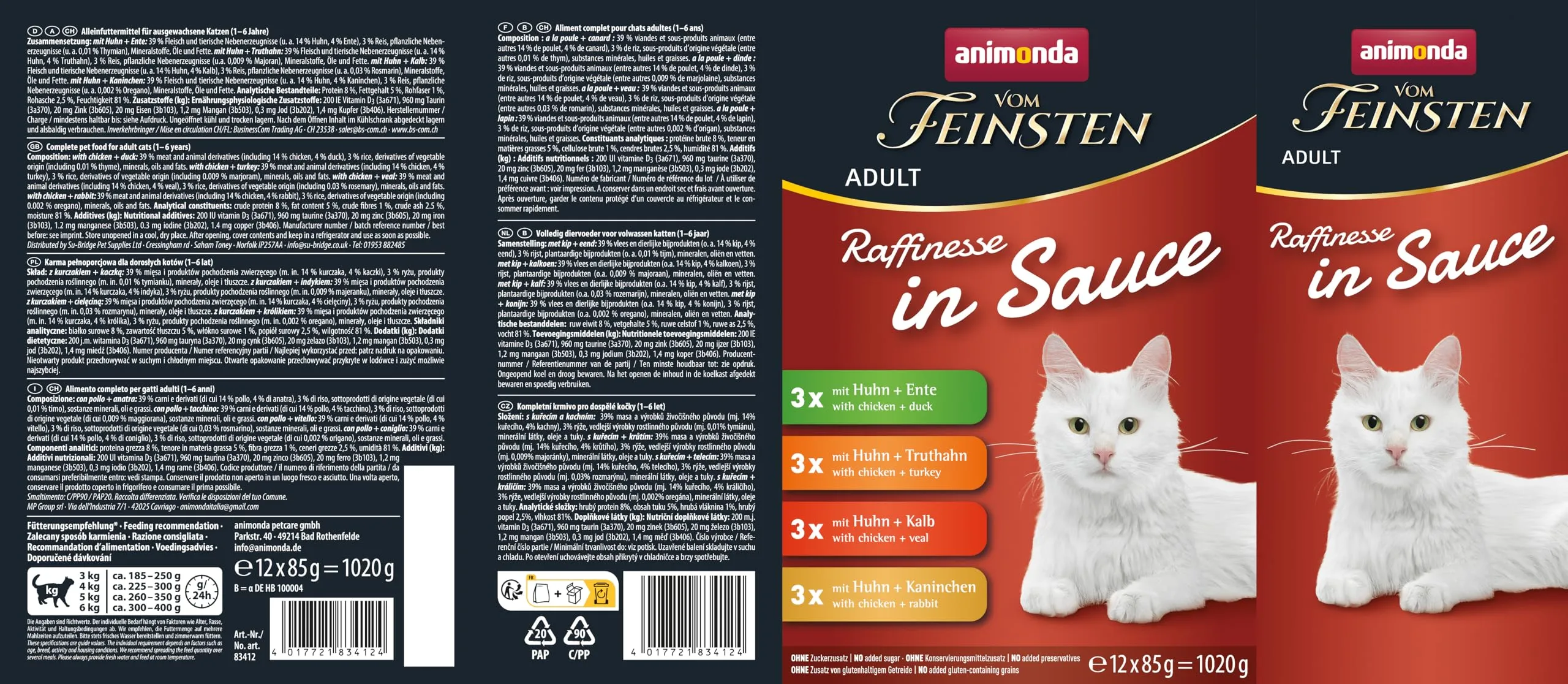 animonda Vom Feinsten Cibo umido per gatti adulti in salsa, confezione - immagine 7