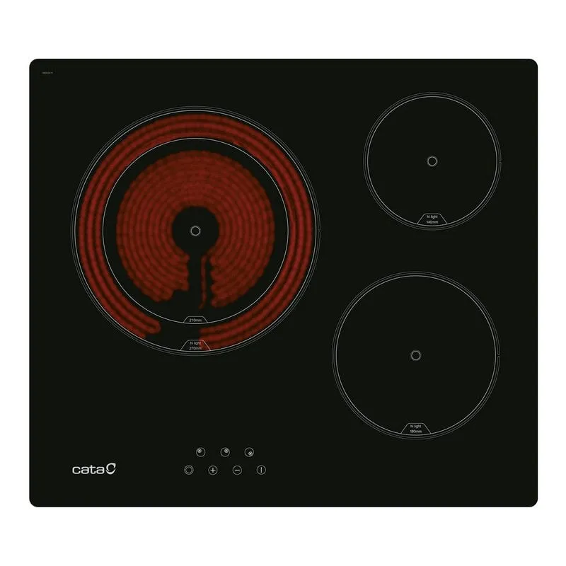 Cata TD 6003 BK Piastra in Vetroceramica 3 Zone 60 cm Nera - immagine 1