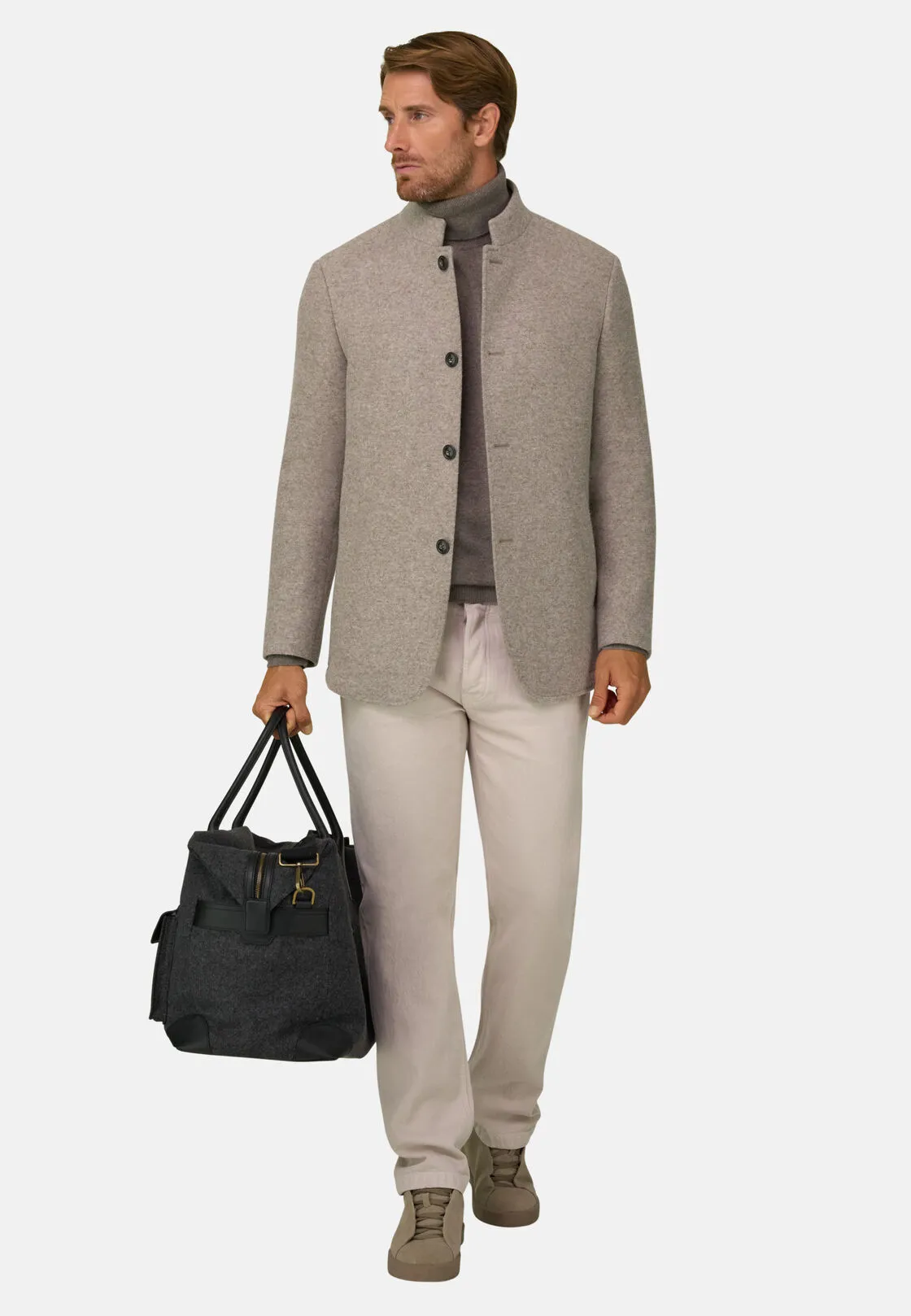 Boggi, Caban In Misto Lana Cashmere Melange, Uomo, Grigio, Taglia: 48 - immagine 2