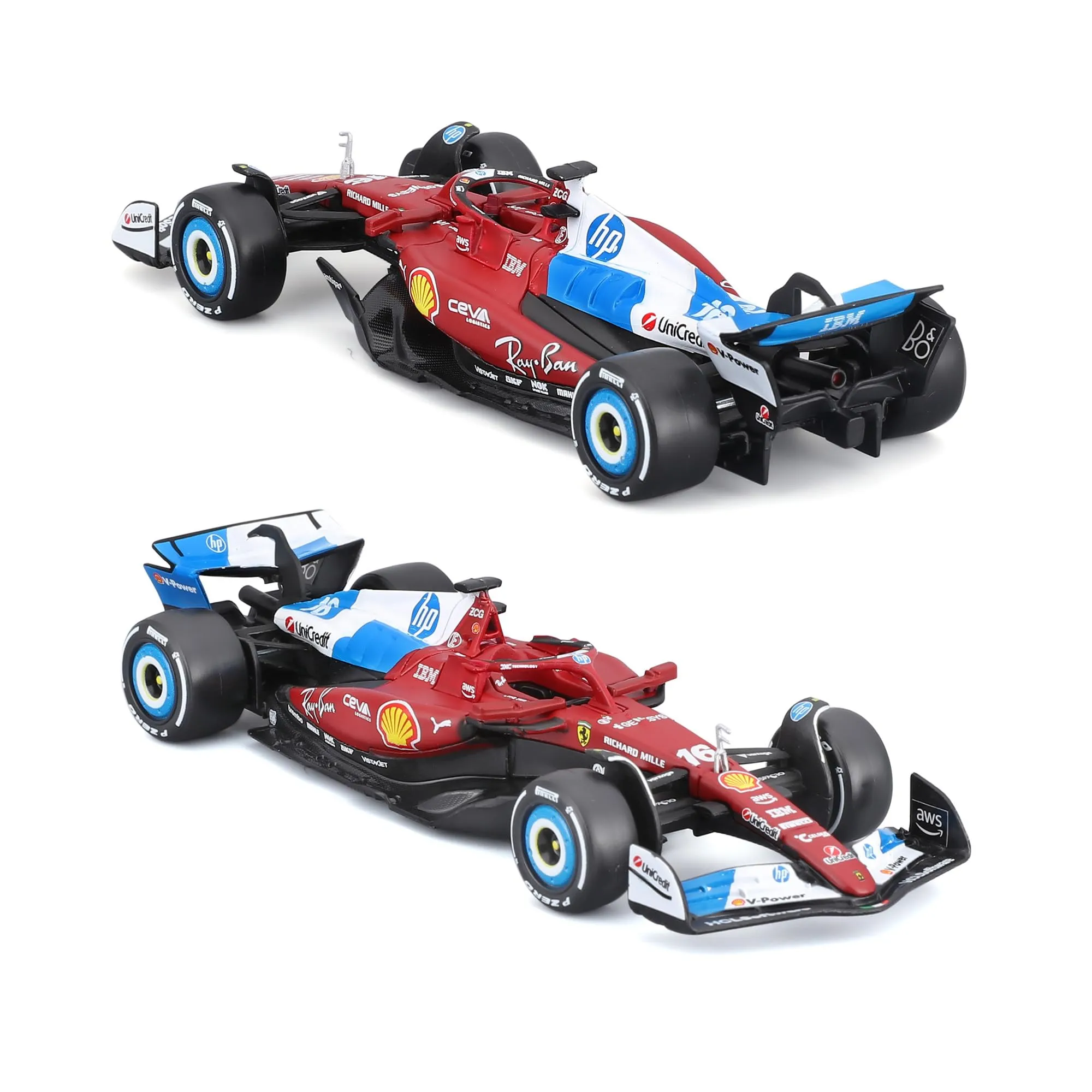Bburago - Ferrari SF-25 Livrea Miami #16 Charles Leclerc, Modellino Auto Diecast Scala 1:43, Replica Monoposto F1 GP Miami, Livrea Ufficiale Ferrari, Veicolo da Collezione, Età Consigliata 3+ Anni - immagine 4