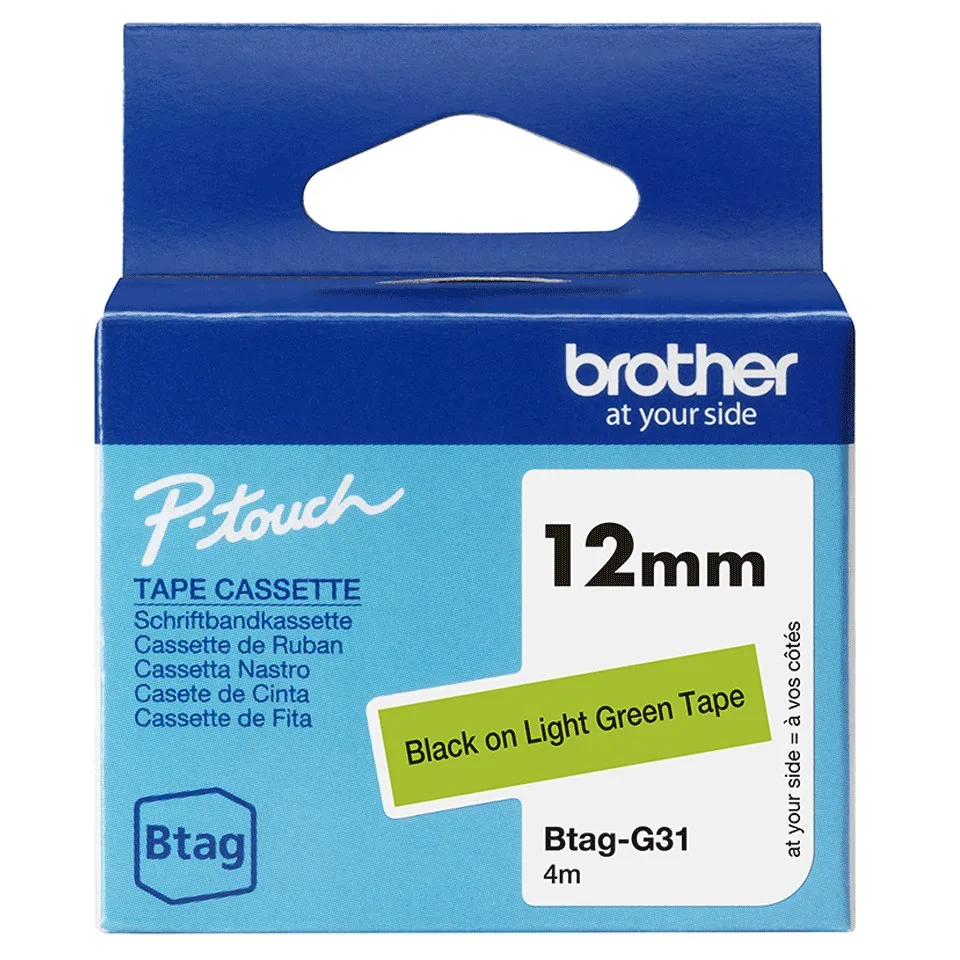ORIGINALE Brother Nastro Nero su verde Btag-G31 Btag-G31 - immagine 1