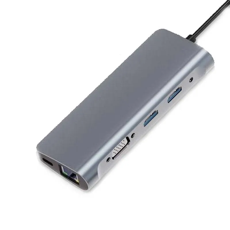 Dock Zero-Max ZM-BYL-2120 da USB-C a USB/VGA/HDMI/RJ-45/SD/microSD/PD - immagine 1