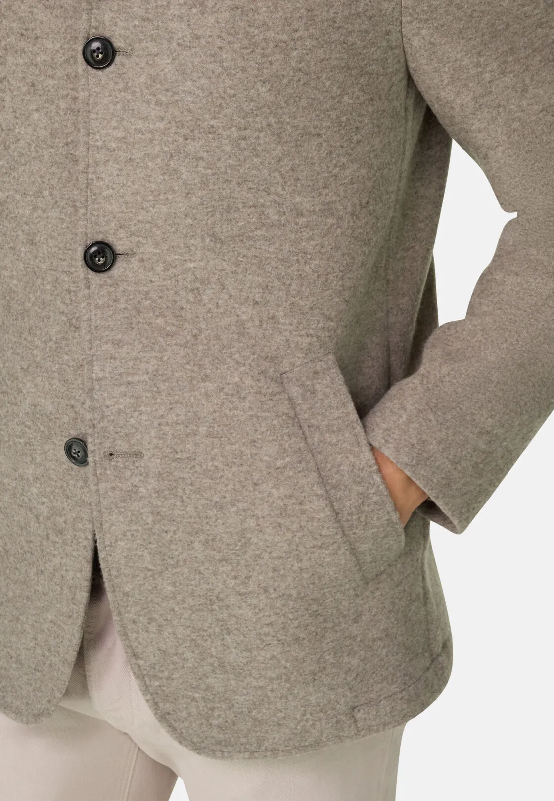 Boggi, Caban In Misto Lana Cashmere Melange, Uomo, Grigio, Taglia: 56 - immagine 5