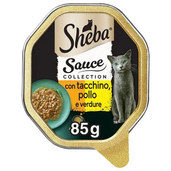 Sheba Creazioni speciali in salsa 85gr Tacchino, Pollo e Verdure - confezione da 22 pezzi - Cibo umido per gatti - immagine 1