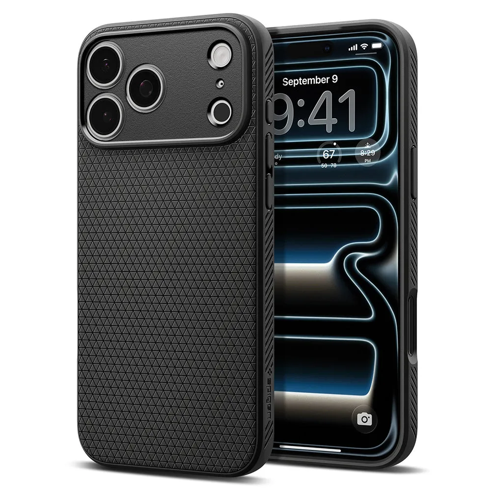 Custodia per Apple iPhone 18 Pro / 17 Pro, Spigen, Liquid Air, Nero Opaco ACS12149 - immagine 1