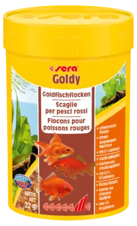 Sera Goldy mangime completo in scaglie per pesci rossi e d'acqua fredda 22 gr (100 ml) - immagine 1