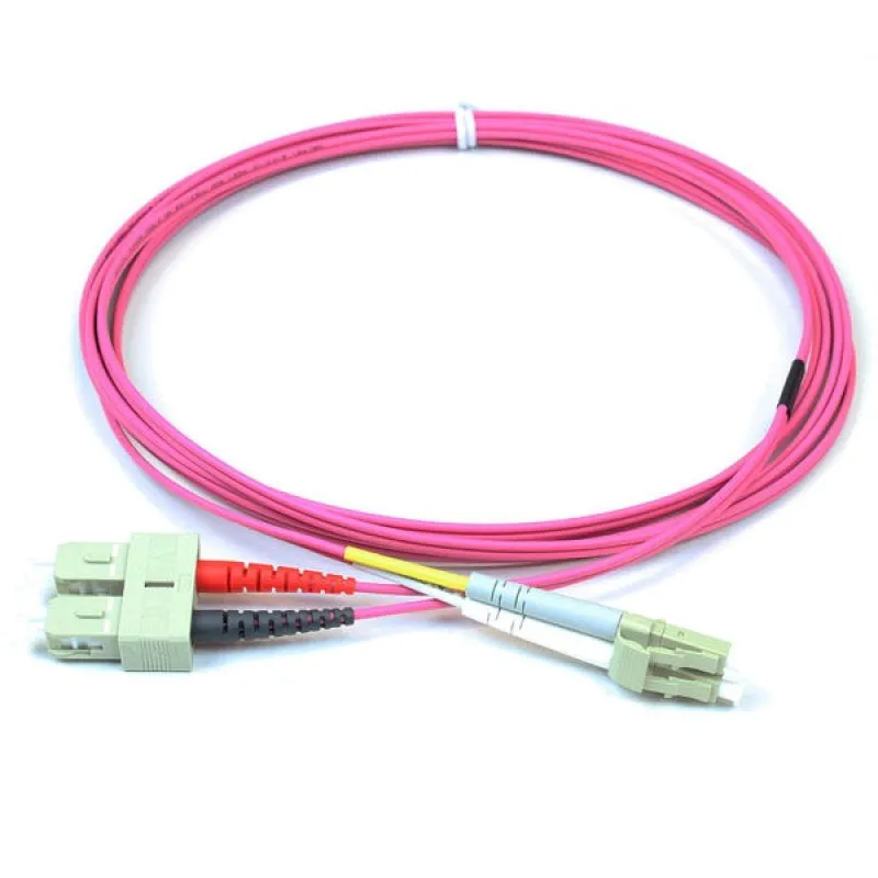 Cavo in fibra ottica Kimex Duplex 2mm OM4 SC/LC Magenta 1m - immagine 1