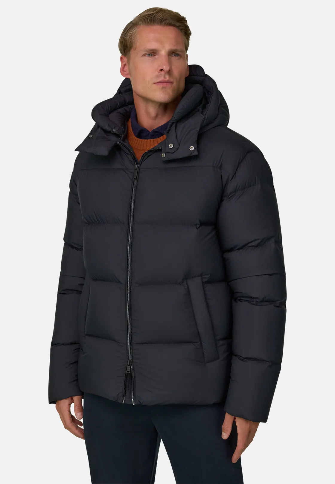 Boggi, Bomber Imbottito In Piuma D'oca, Uomo, Navy, Taglia: M - immagine 1