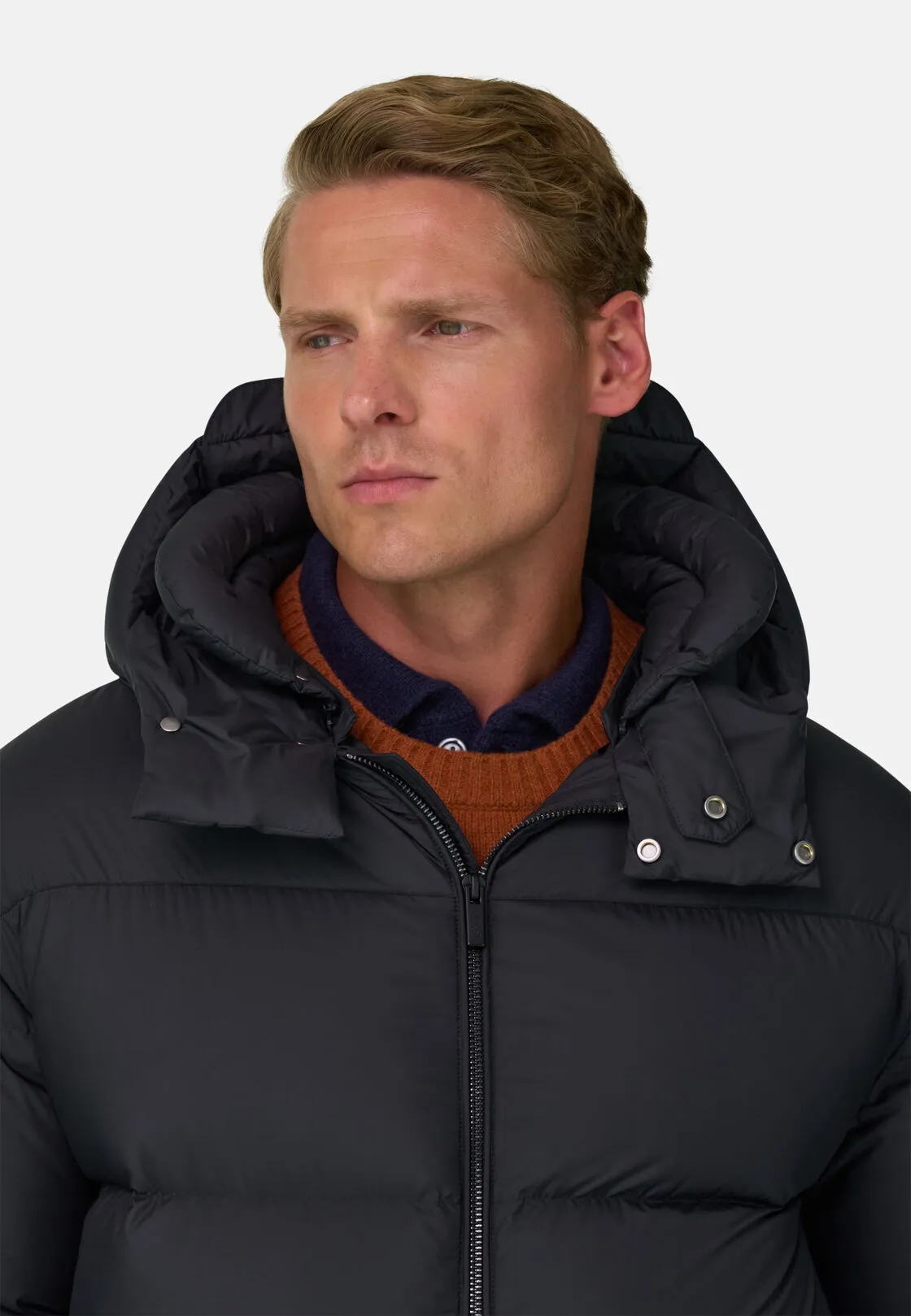 Boggi, Bomber Imbottito In Piuma D'oca, Uomo, Navy, Taglia: M - immagine 3