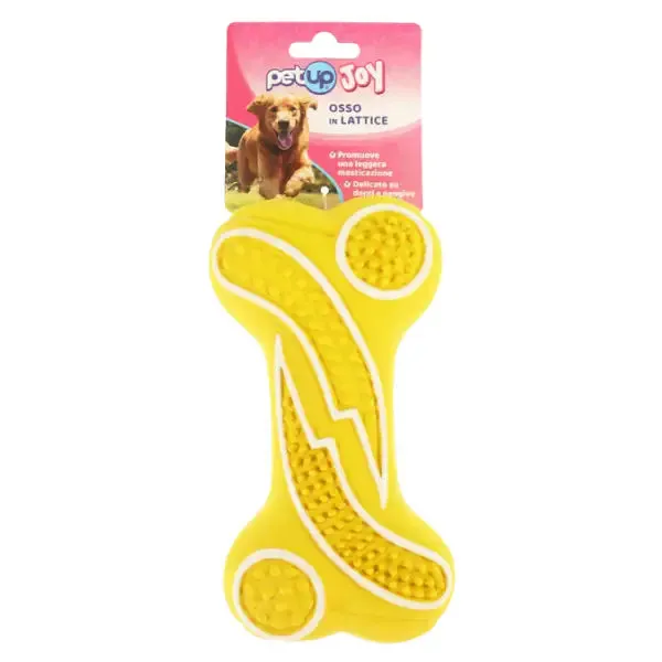 PetUp Joy gioco per cani Osso in lattice per la masticazione Misura 16 cm Colori assortiti - Giochi per cani - immagine 1