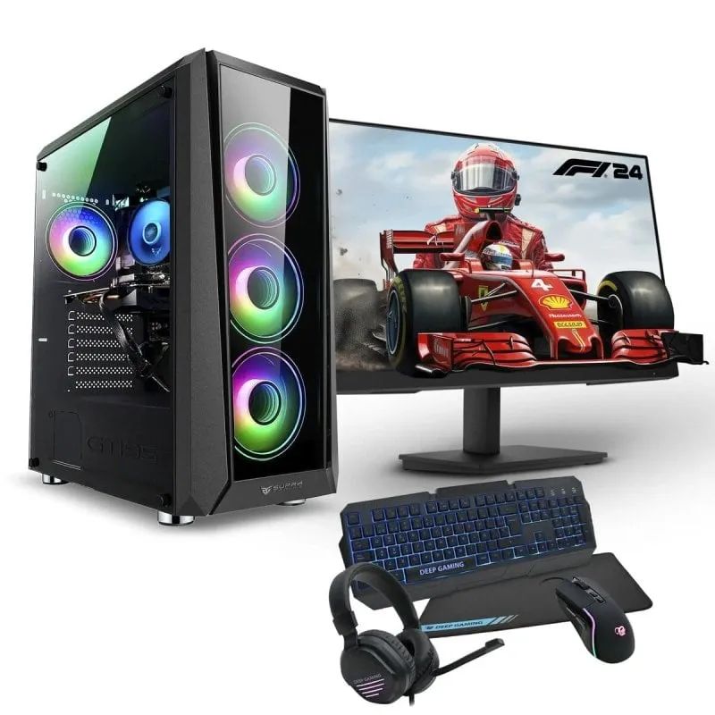 PC Racing Pack PC da gioco Intel Core i5-10400F/16GB/1TB SSD/GTX1650 + schermo FullHD da 24" + combo da gioco - immagine 1