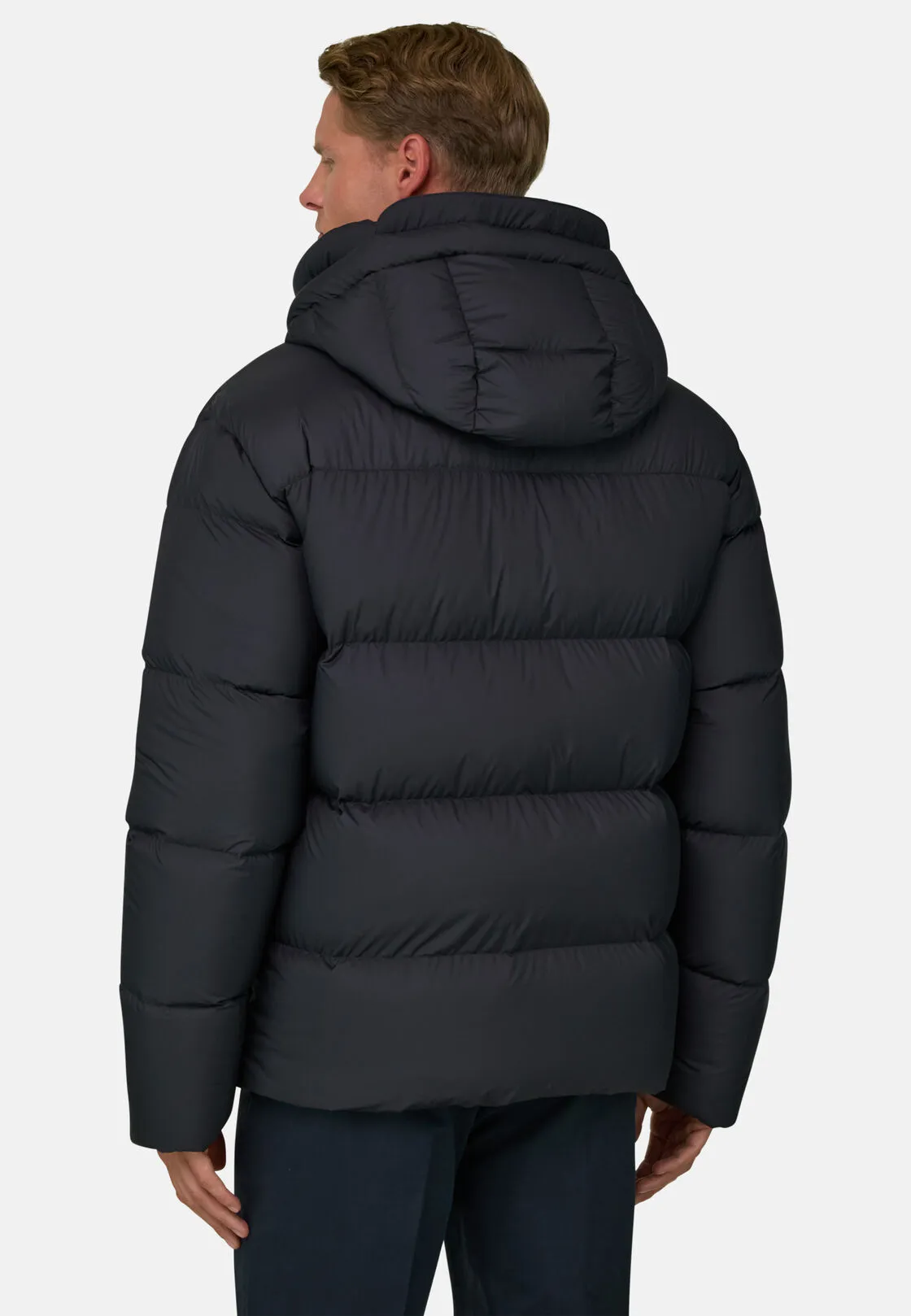 Boggi, Bomber Imbottito In Piuma D'oca, Uomo, Navy, Taglia: XL - immagine 4