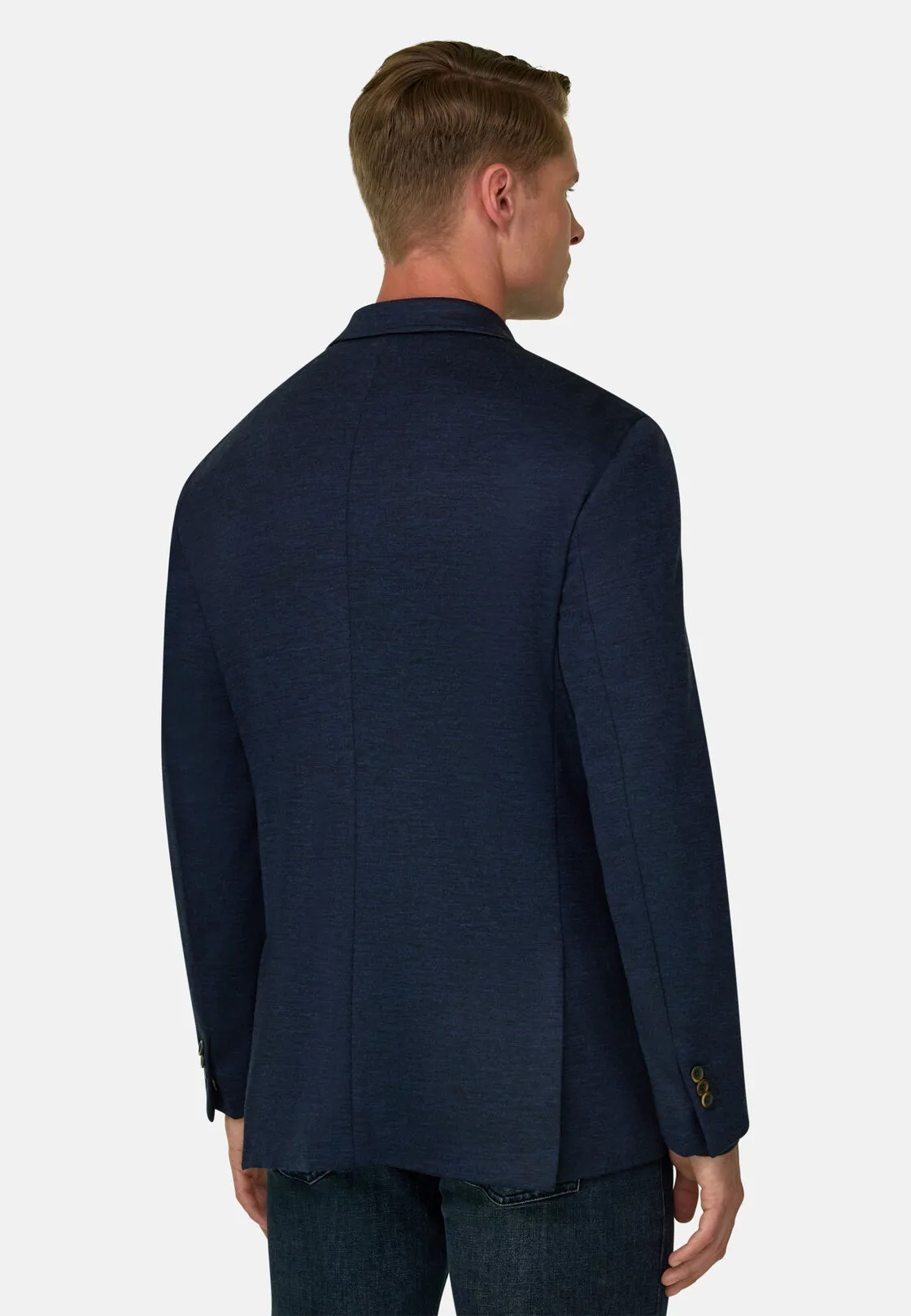 Boggi, Brooklyn | Giacca Doppio Petto In Misto Lana B Jersey, Uomo, Navy, Taglia: 46 - immagine 4