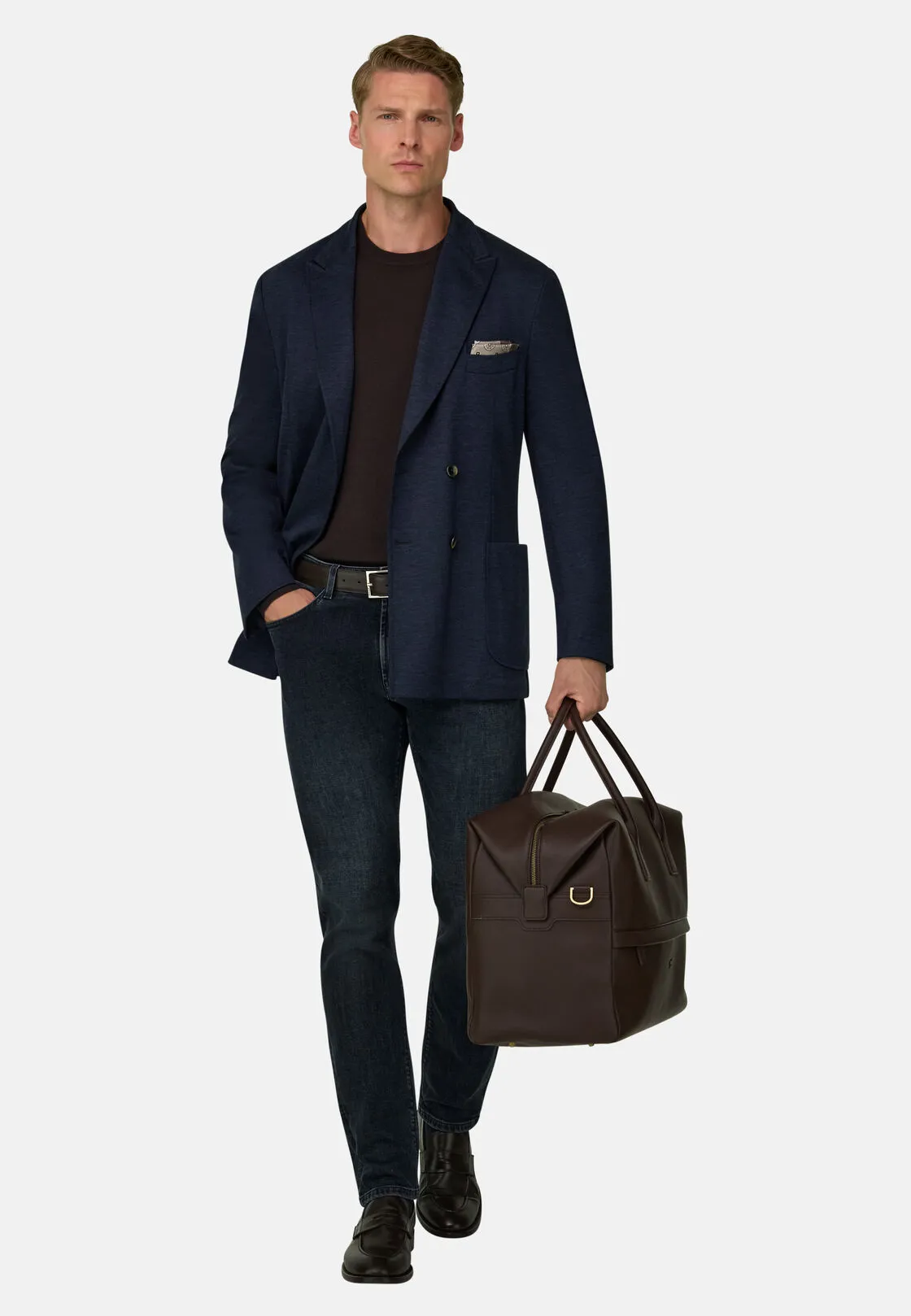 Boggi, Brooklyn | Giacca Doppio Petto In Misto Lana B Jersey, Uomo, Navy, Taglia: 48 - immagine 2