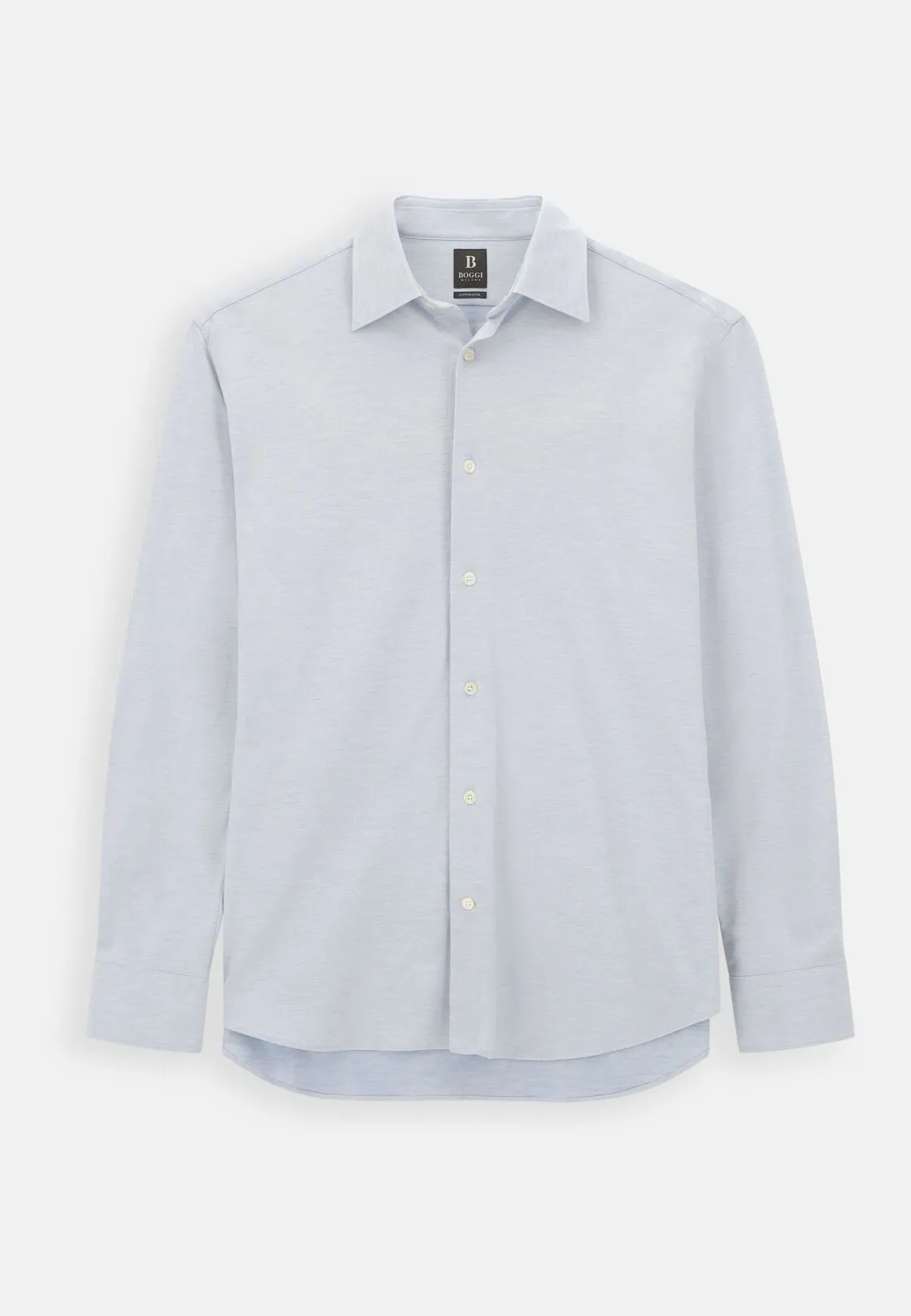 Boggi, Polo Camicia In Twill Misto Cotone Lana Regular Fit, Uomo, Azzurro, Taglia: XXL - immagine 6