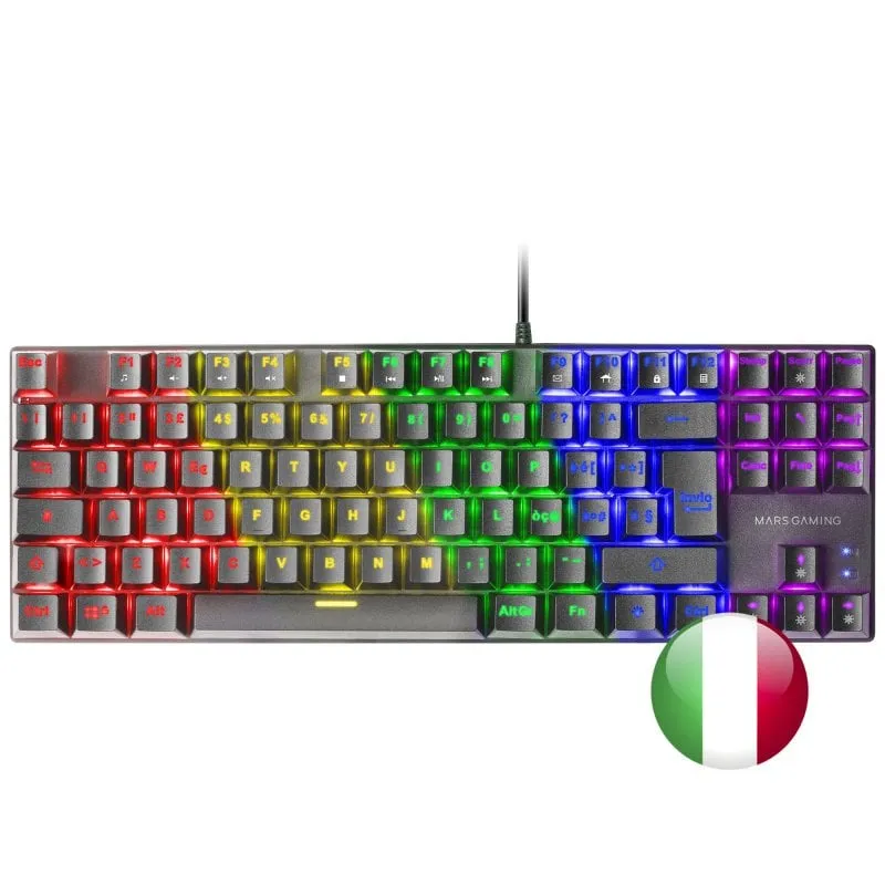 Tastiera meccanica Mars Gaming MK80 Switch FRGB nero Layout italiano blu - immagine 1