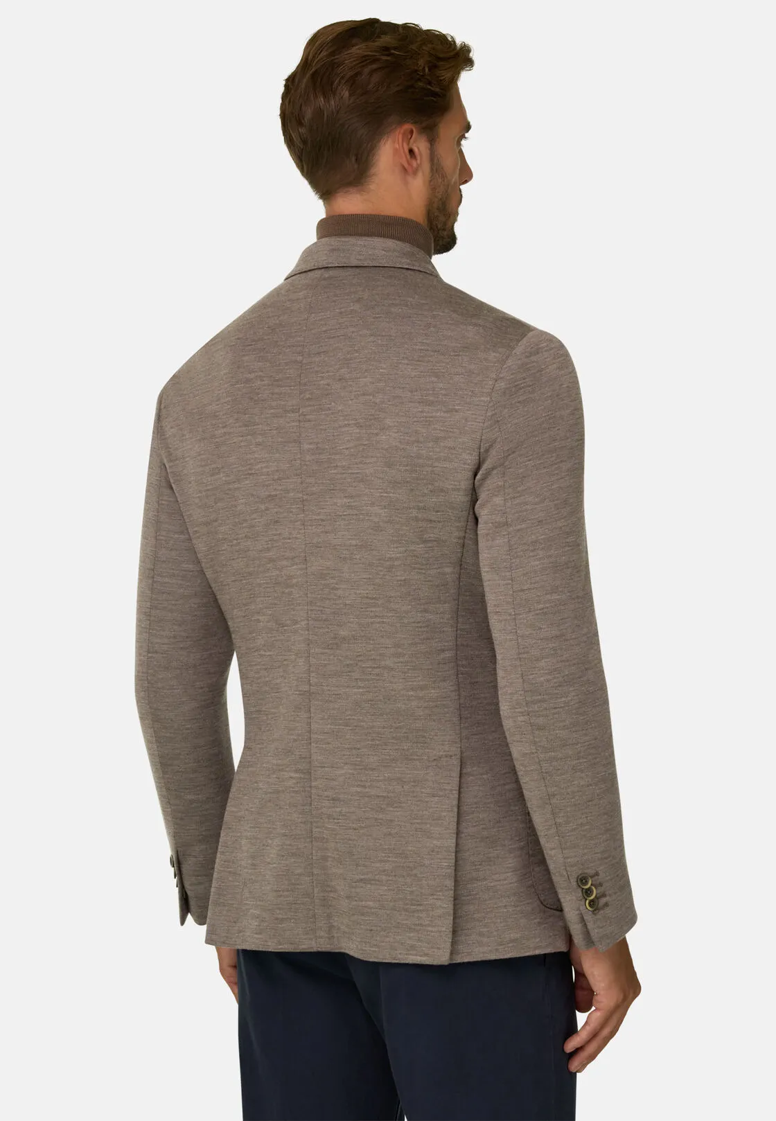 Boggi, Brooklyn | Giacca Doppio Petto In Misto Lana B Jersey, Uomo, Marrone, Taglia: 54 - immagine 4