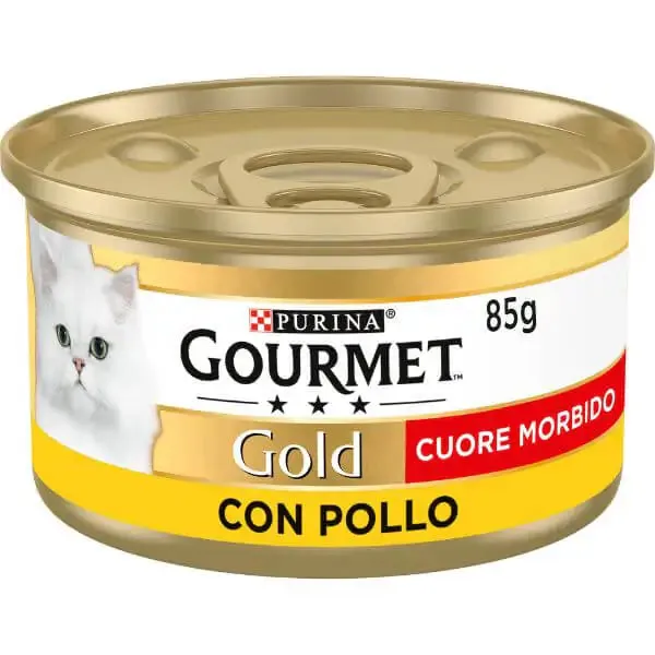 Purina Gourmet Gold Cuore Morbido Umido Gatto 85 gr Pollo - confezione da 24 pezzi - Cibo umido per gatti - immagine 1