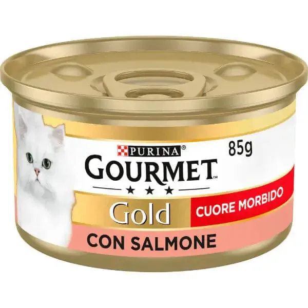 Purina Gourmet Gold Cuore Morbido Umido Gatto 85 gr Salmone - confezione da 24 pezzi - Cibo umido per gatti - immagine 1
