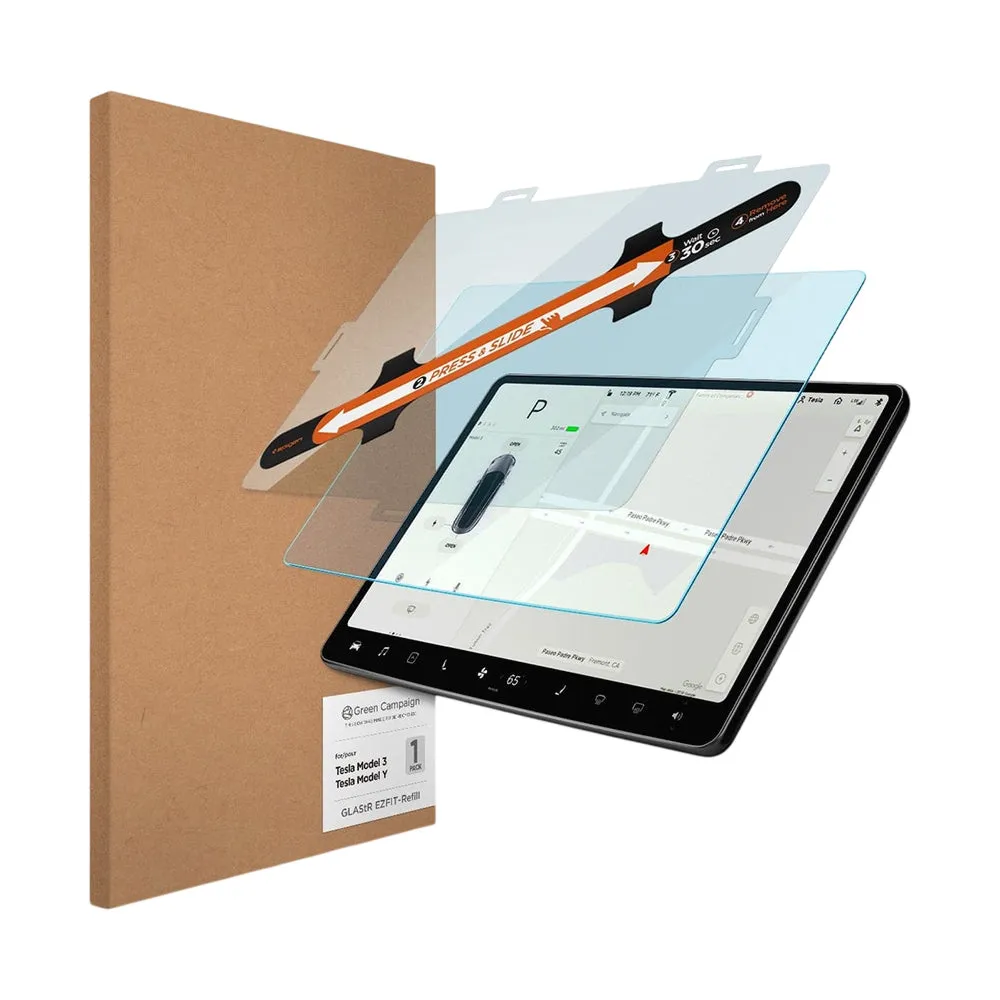 Pellicola Protettiva Spigen GlastR EZ FIT Anti-Riflesso per Navigazione Tesla 3 (2021 - 2023), Vetro Temperato AGL04338 - immagine 1