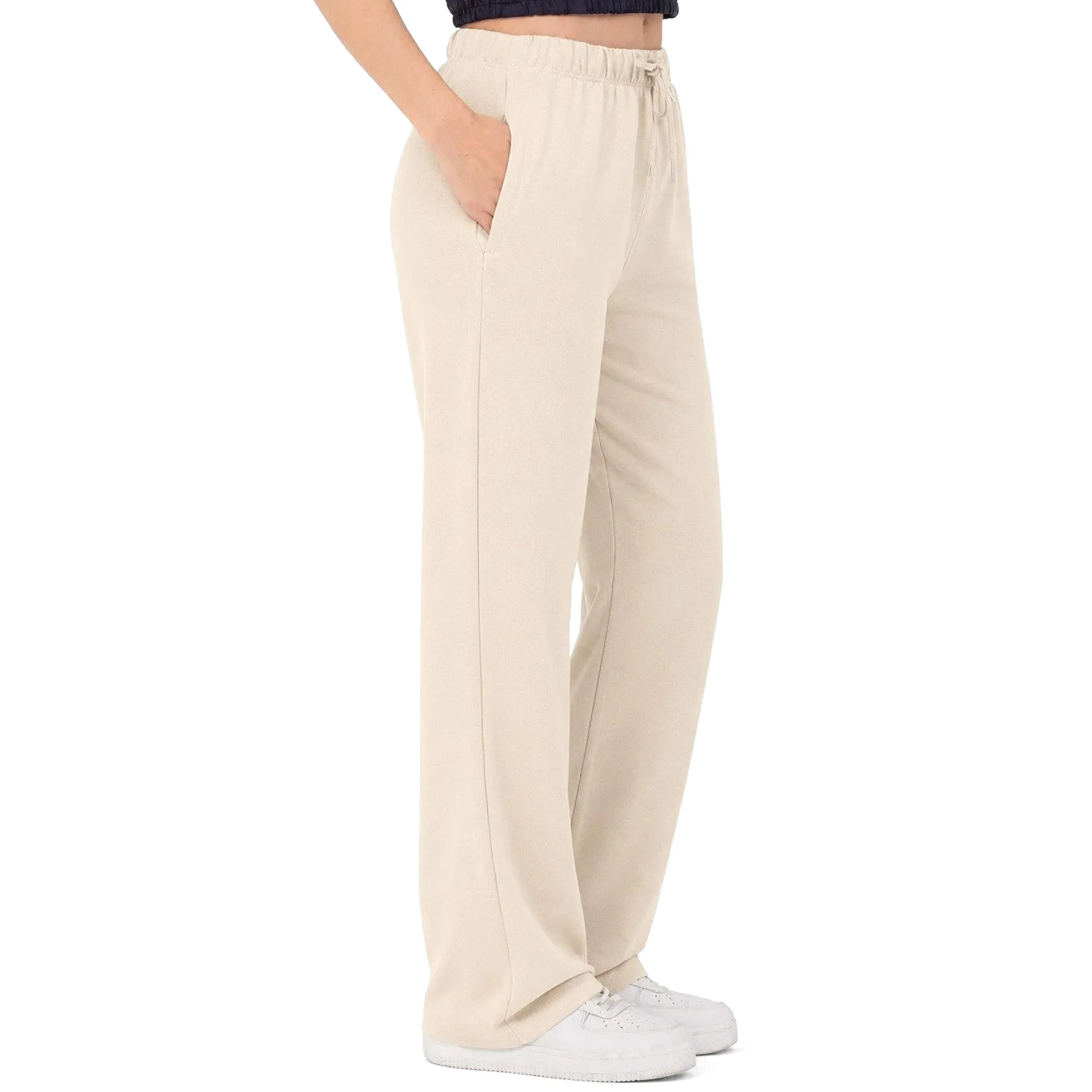 ROSS CAMP Pantaloni Tuta Donna Cotone – Pantaloni Sportivi Gamba Larga - immagine 2