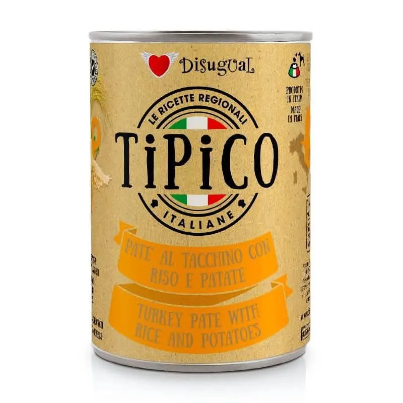 DISUGUAL CANE TIPICO ADULTO TACCHINO, RISO & PATATE LATTINA 400 GR - immagine 1