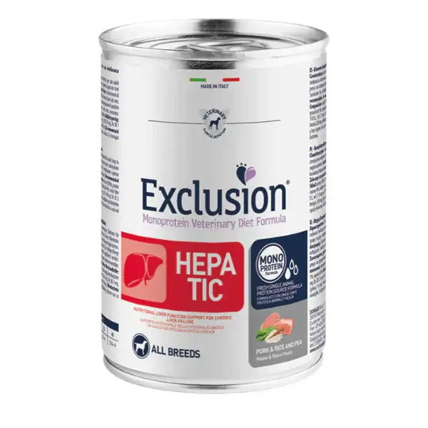 Exclusion Diet Hepatic Monoprotein All Breeds 200 gr Maiale - confezione da 24 pezzi - Umido monoproteico cane - immagine 1