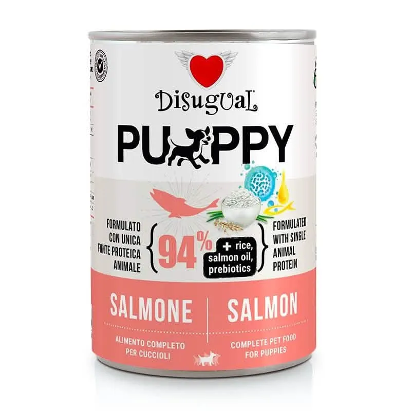 DISUGUAL Cane Puppy Monoproteico Salmone Lattina 400 gr - Nutrizione Completa per Cuccioli - immagine 1