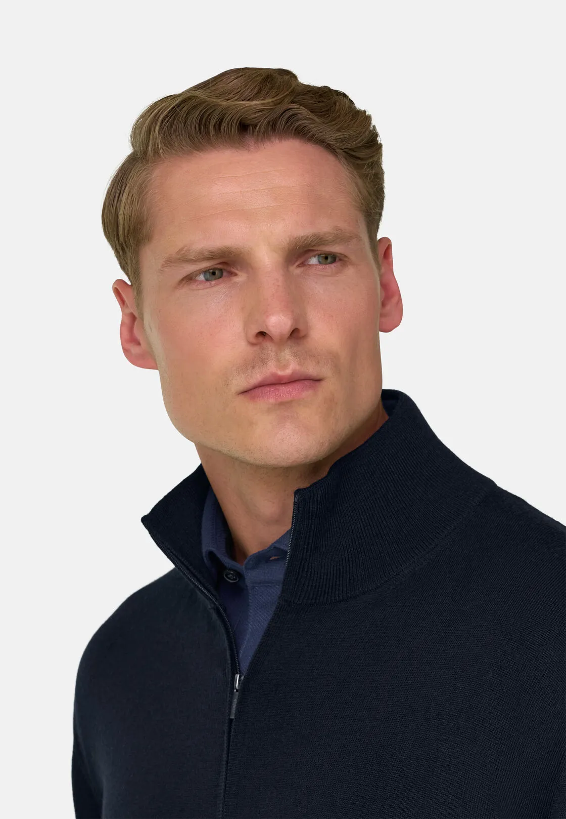 Boggi, Maglia Full Zip In Lana Merino Extrafine, Uomo, Navy, Taglia: XXL - immagine 3