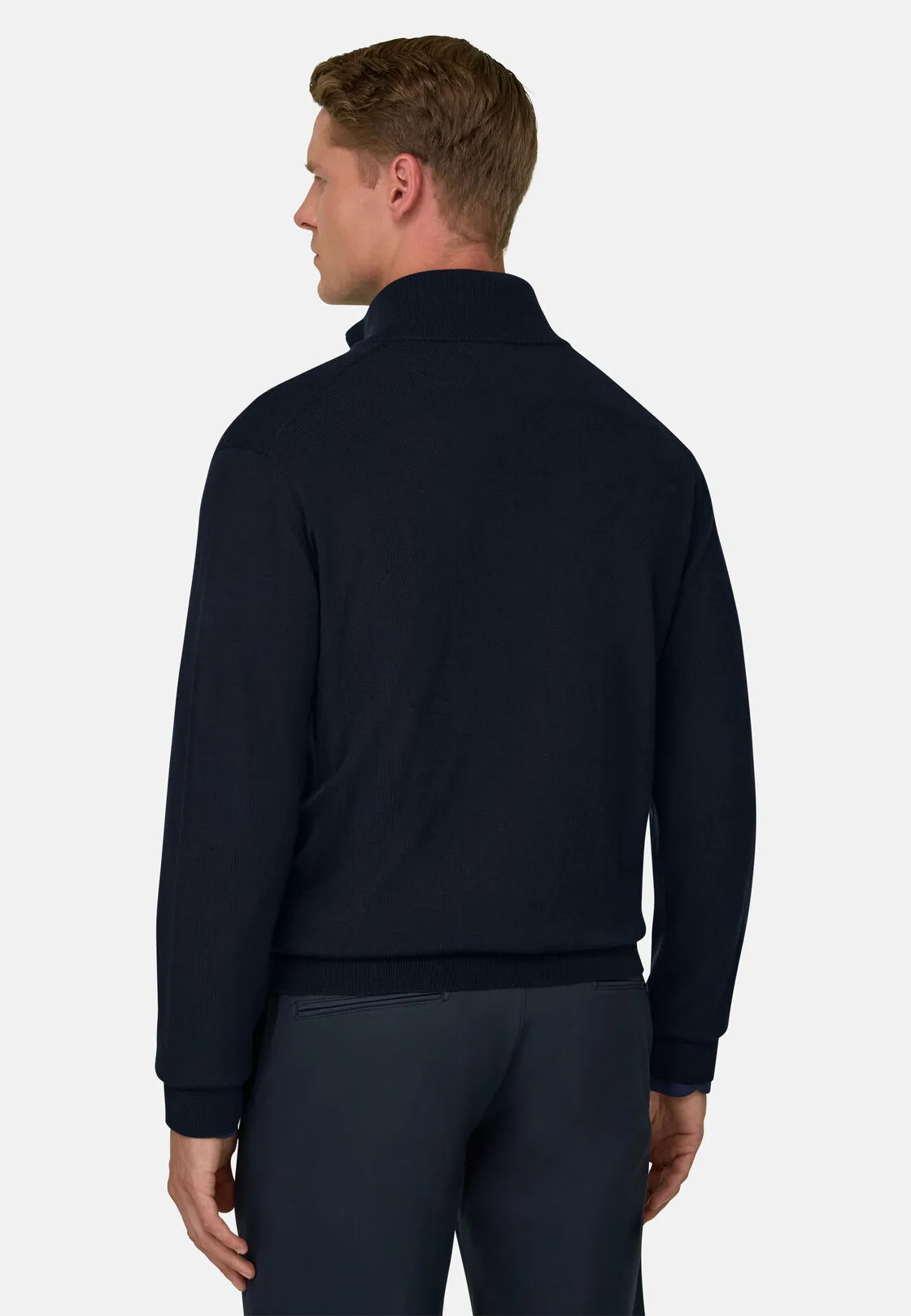 Boggi, Maglia Full Zip In Lana Merino Extrafine, Uomo, Navy, Taglia: XXL - immagine 4