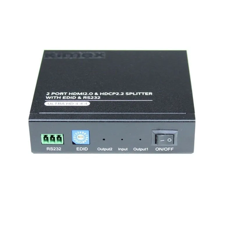 Kimex Splitter HDMI2.0/HDCP2.2 1x Ingresso-2x Uscite EDID RS232 4K 60Hz - immagine 1