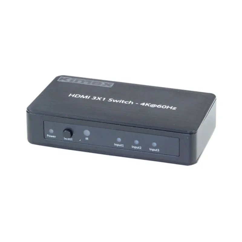 Kimex Switch 3 ingressi-1 uscita HDMI2.0 HDCP2.2 4K 60Hz - immagine 1