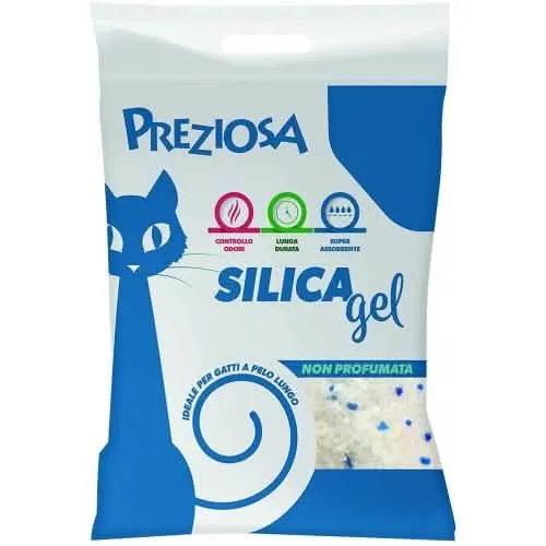 PREZIOSA GATTO LETTIERA IGIENICA SILICA GEL NON PROFUMATA 4 KG - immagine 1