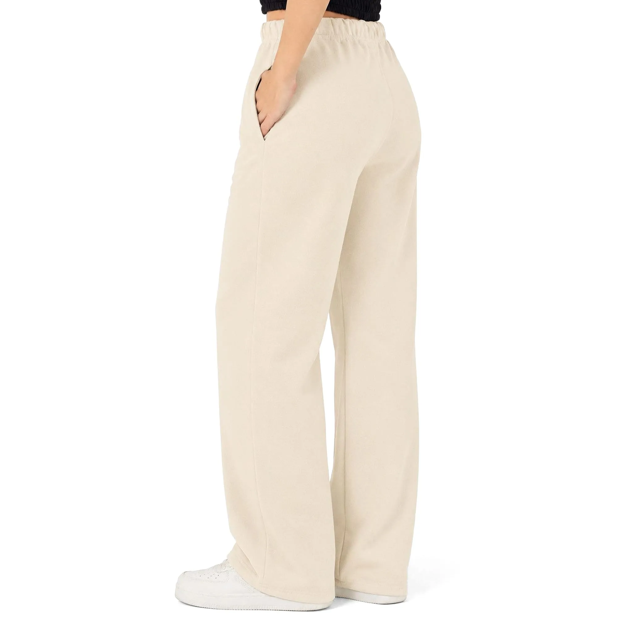 ROSS CAMP Pantaloni Tuta Donna Cotone – Pantaloni Sportivi Gamba Larga - immagine 6