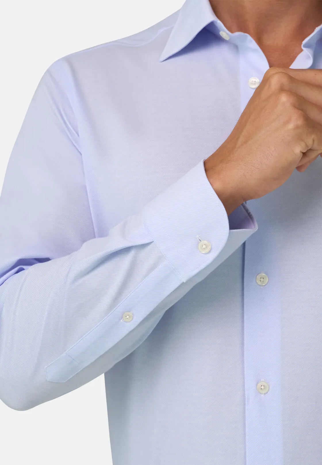 Boggi, Polo Camicia In Twill Di Jersey Giapponese Regular Fit, Uomo, Azzurro, Taglia: XXL - immagine 4