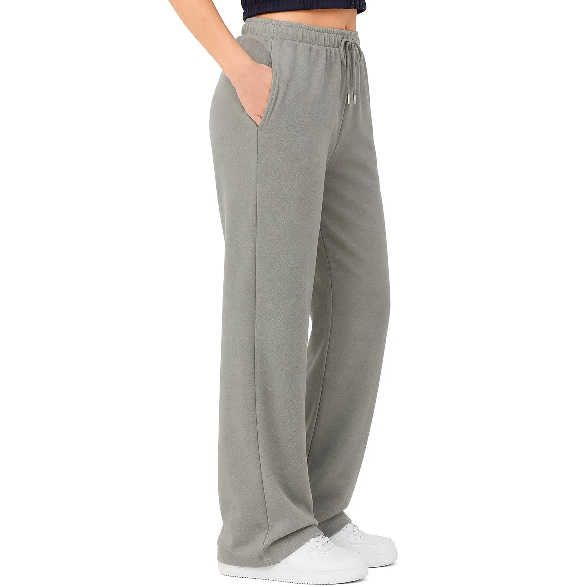 ROSS CAMP Pantaloni Tuta Donna Cotone – Pantaloni Sportivi Gamba Larga - immagine 2
