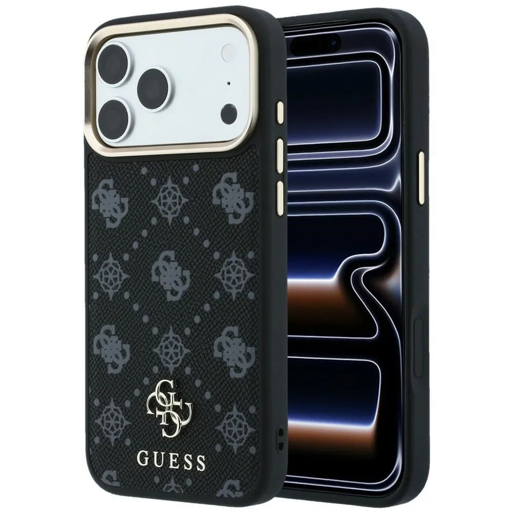 Custodia MagSafe per Apple iPhone 18 Pro / 17 Pro, Guess, Peony 4G Small Logo, Nera - immagine 1